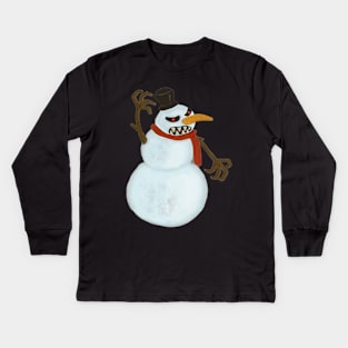 Evil Snowman Kids Long Sleeve T-Shirt